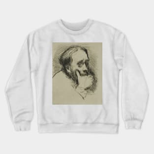 Portrait of Degas, His Hand Over his Mouth by Marcellin Gilbert Desboutin Crewneck Sweatshirt